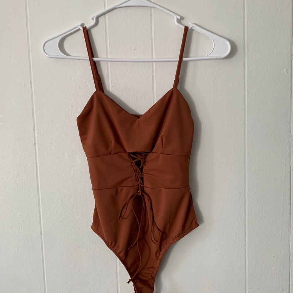 Tan boutique body suit